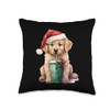 Dog Golden Retriever Christmas Throw Pillow