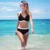 Color-Blocking High Waist Bikini Set V Neck Push Up Women's