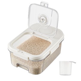 UFORU Rice Storage Container - Flour Dispenser, Pet Food Container, 6.9Qt/11 Lb Dry Food Storage Bucket with Lid, BPA Free, Silicon Ring & Moisture Proof, Kitchen Organizer for Cereal/Grain/Soda/Pasta