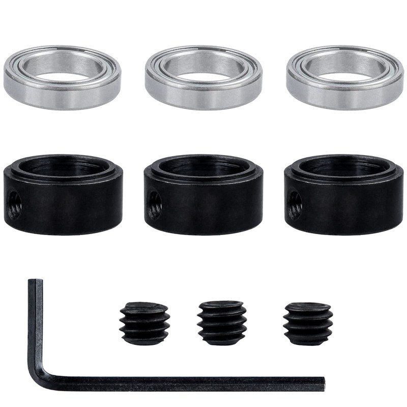 Bestgle Mini Bearings, Ball Bearings, 3 Pieces, Deep Groove Ball