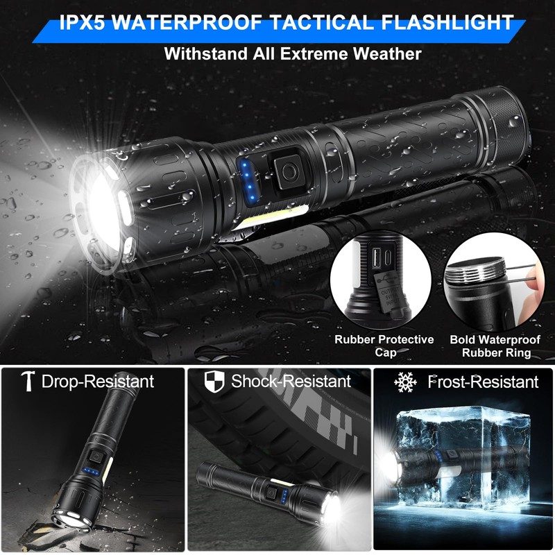 Banral Rechargeable Magnetic Flashlights High Lumens, Super Bright LED Powerful