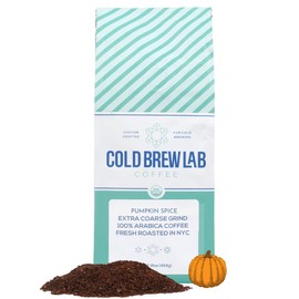 Cold Brew Organic Coarse Ground Flavored Coffee, Pumpkin Spice Flavor, Dark Roast, Colombian Supremo, Coarse Grind for Cold Brew Coffee & French Press,1 LB