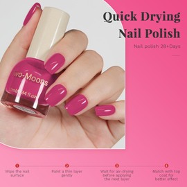 COSMOO Hot Pink Quick Dry Nail Polish, Vegan Chip-Resistant Long-Lasting Nail Lacquer for Nail Art Varnish, 0.34 fl oz (Hot Pink)