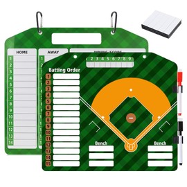SRG Magnetic Baseball Lineup Board for Coach | Baseball Lineup Board for Dugout | Baseball Clipboard for Coaches | Baseball Dry Erase Coaching Board | Double-Sided Coaches Whiteboard