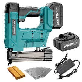 CAMXTOOL Cordless Brad Nailer, Nail Gun with 2Pcs 4.0Ah Battery, 18 Gauge 2 in 1 Electric Staple Guns Battery Powered for Upholstery & Carpentry, Include 1600Pcs Nails & Staples, Charger (Brad Nailer)