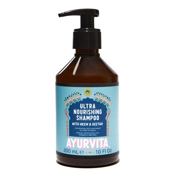 AyurVita - Neem & Reetha Care Shampoo - Organic Certified Hair Treatment - Ayurvedic Hair Care - Clean & Organic Hair Products - 10 oz
