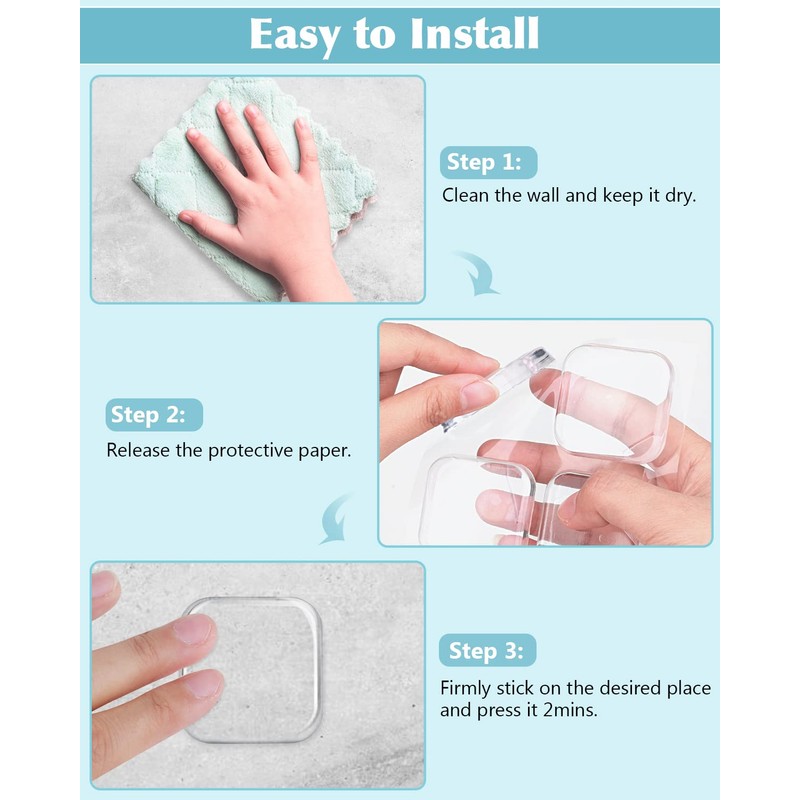 Door Stoppers Wall Protector, Etybetopstar1.57inch Reusable Door Bumper with Self