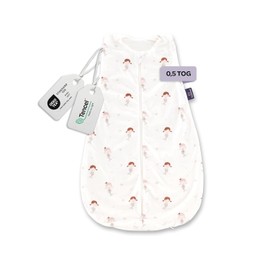 TRÄUMELAND Summer Sleeping Bag Baby Mermaid 0.5 TOG, Lightweight Breathable Baby Sleeping Bag made of 100% Cotton for Hot Summers Summer nights, Oeko-Tex 100 certified, free from harmful substances and skin-friendly