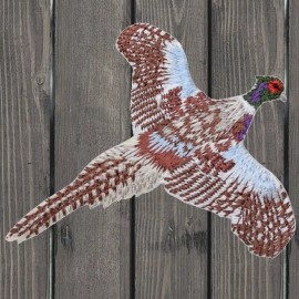 Paddys Patches Ring-Necked Pheasant in Flight Embroidered Patch — Iron On