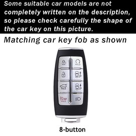 ontto 8 Button Key Case Compatible with Hyundai Genesis G70 GV70 G80 GV80 G90 GV90 Accessories, Getaway Solids
