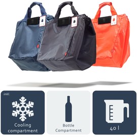 achilles ® Shopping Car Bag with bottle- and cooling compartment "Easy-Carrier standard", navy