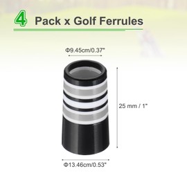 PATIKIL Golf Ferrules 0.370" Inner Diameter 4 Pack Tapered Shape Golf Club Ferrule Multi-Ring Iron Ferrule Rings for Tapered Tip Iron Wedge Shafts Fits Steel Graphite Shafts Silver