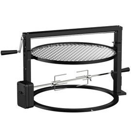 Skyflame Charkettle BBQ Grill Rotisserie System Kit with Adjustable Cooking Grate, Compatible with Weber 22-inch Kettle Grills