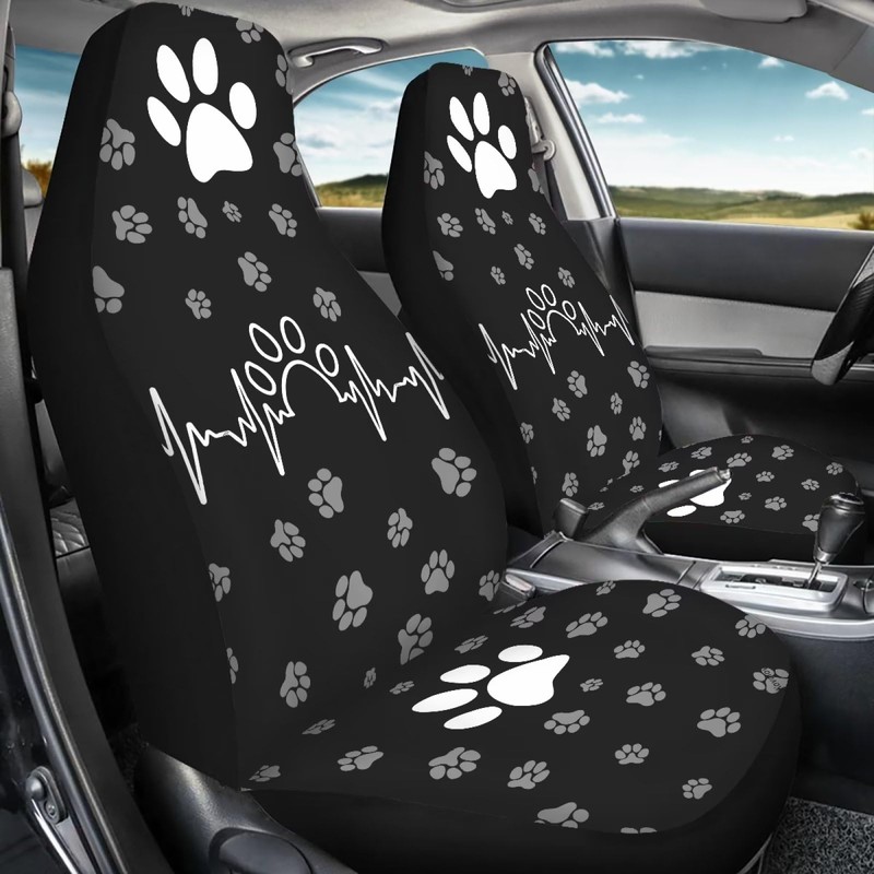 Poceacles Dog Paws Pattern Universal Fit Car Seat Cover for