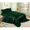 VACVELT 4pcs Emerald Green Satin Sheets Full Size Bed Set,