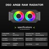 Memory RAM Cooling Fans,5v/3-Pin ARGB Light Effect Memory Cooler for