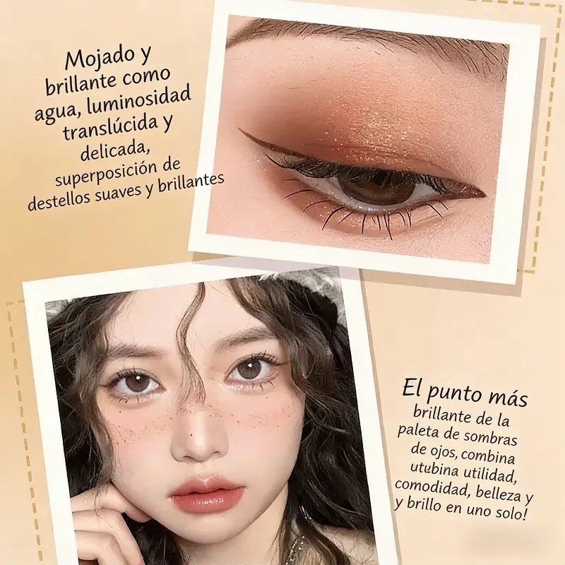 Doble Lápiz Sombras Portátil: Perla Con Brillo Fino