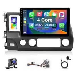 Leadfan Car Radio for Honda Civic Honda Civic 2006 2007 2008 2009 2010 2011 Stereo Replacement with Wireless Carplay Android Auto, 10.1'' Touchscreen in-Dash BT5.0 WiFi GPS Navi Backup Camera Mic