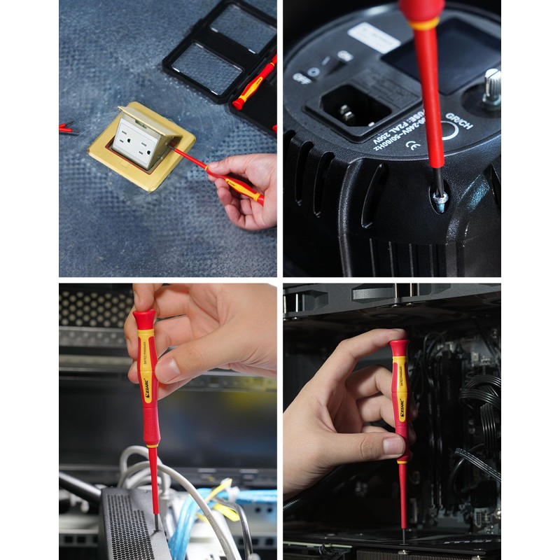 EZARC Insulated Screwdriver Set, 6 Pieces Precision VDE Insulated Electricians