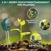 Boden Feuchtigkeitsmessgerät für Pflanzen, 3 in 1 Feuchtigkeitsmesser Pflanzen, Bodenmessgeräte