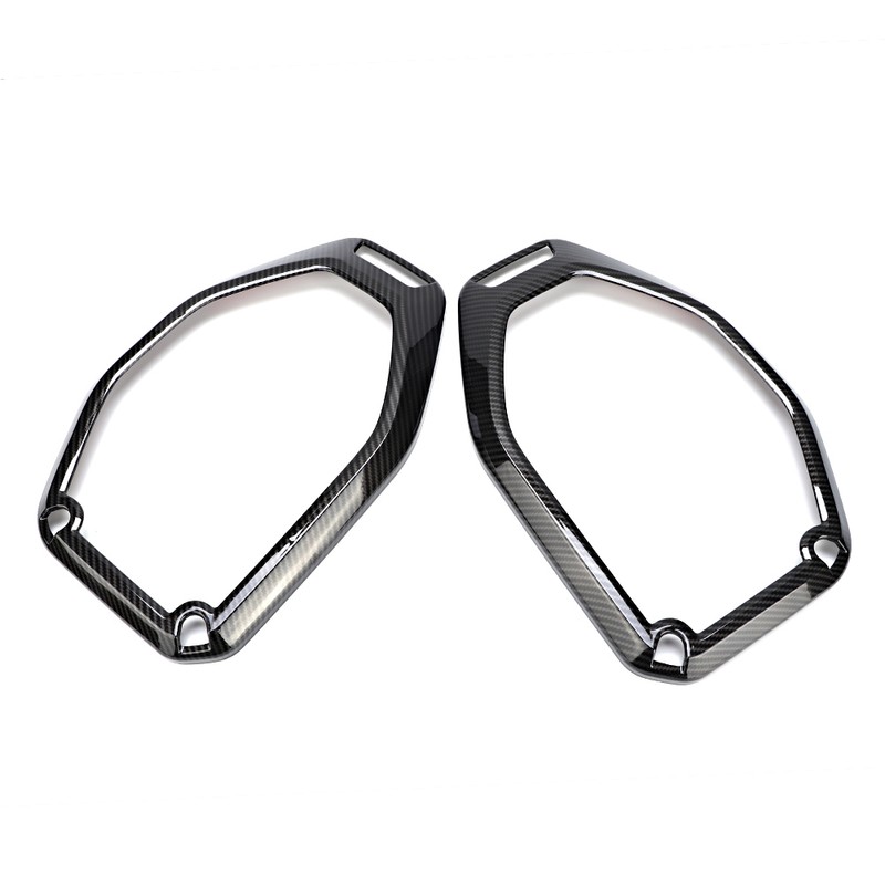 2Pcs Car Carbon Fiber Texture Roof Speaker Ring Cover Trim