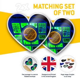 2 x Heart Stickers 7.5 cm - Marine Radar Navigation Equipment Fun Decals for Laptops,Tablets,Luggage,Scrap Booking,Fridges, #16570