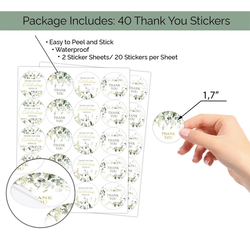 80 Pcs Greenery Gold Bridal Shower Decorations - Sage Green