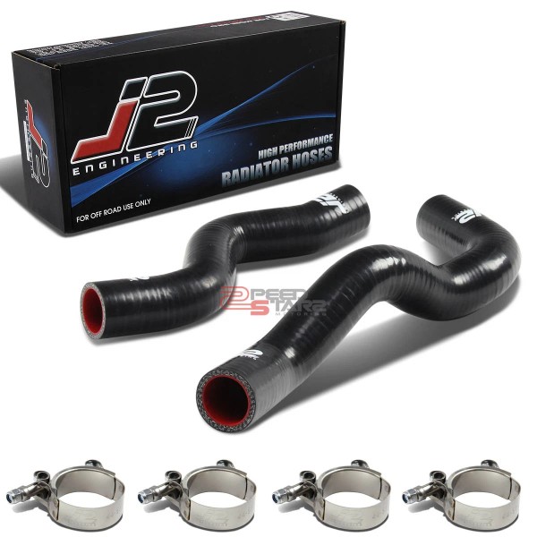 J2 FOR 00-06 SENTRA PERFORMANCE 6MM 4-PLY BLACK SILICONE RADIATOR