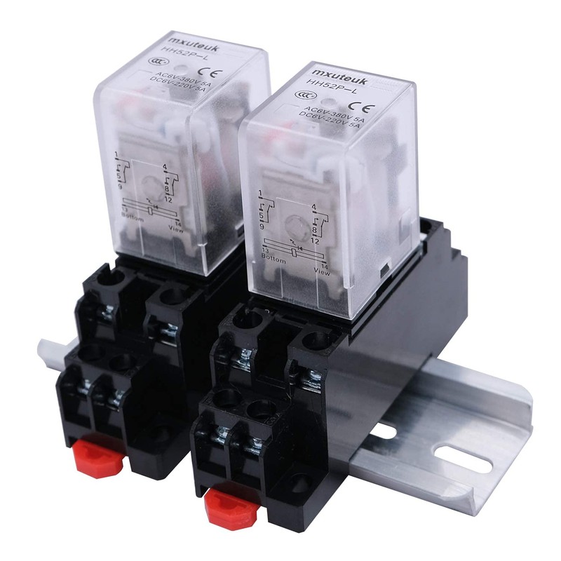 mxuteuk 2pcs HH52P DC 12V Coil 8 Pin 5A DPDT