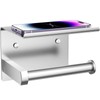 Tindbea Toilet Paper Holder with Phone Shelf, Adhesive or Screw