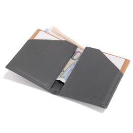 ROIK Small Men's Wallet - Leather Slim Wallet Without Coin Compartment with RFID Protection - Card Holder for up to 10 Cards - Man Wallet - City, grey, Minimalist