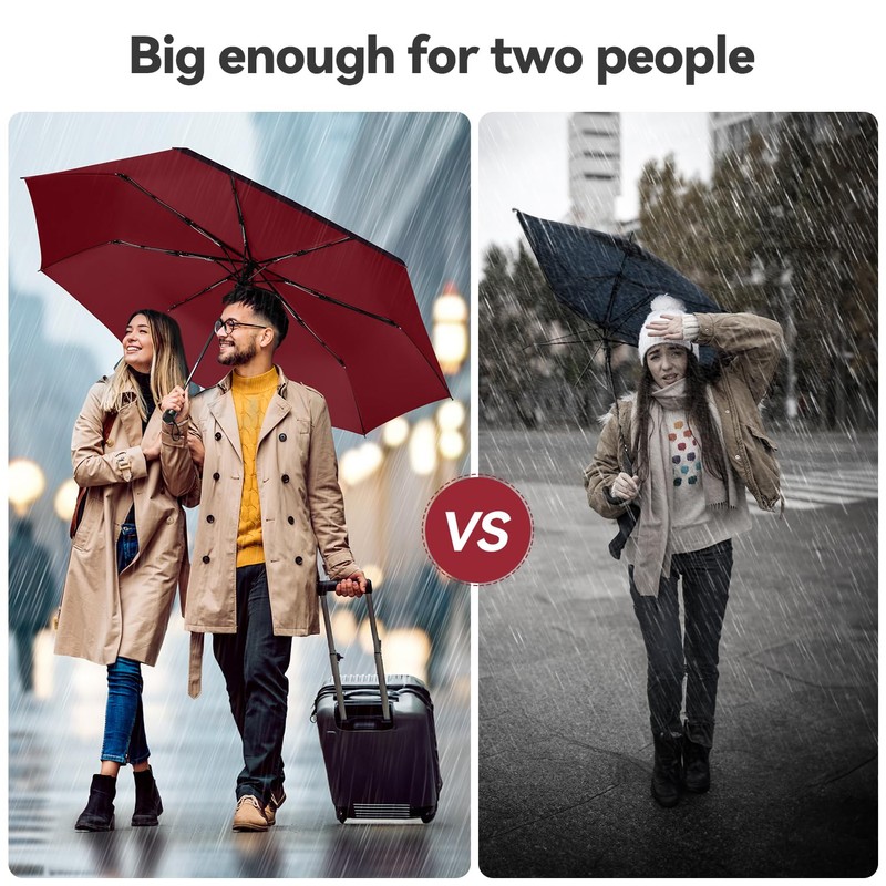 TechRise Umbrella, Compact Strong Windproof Automatic Umbrellas, Folding Lightweight, Portable