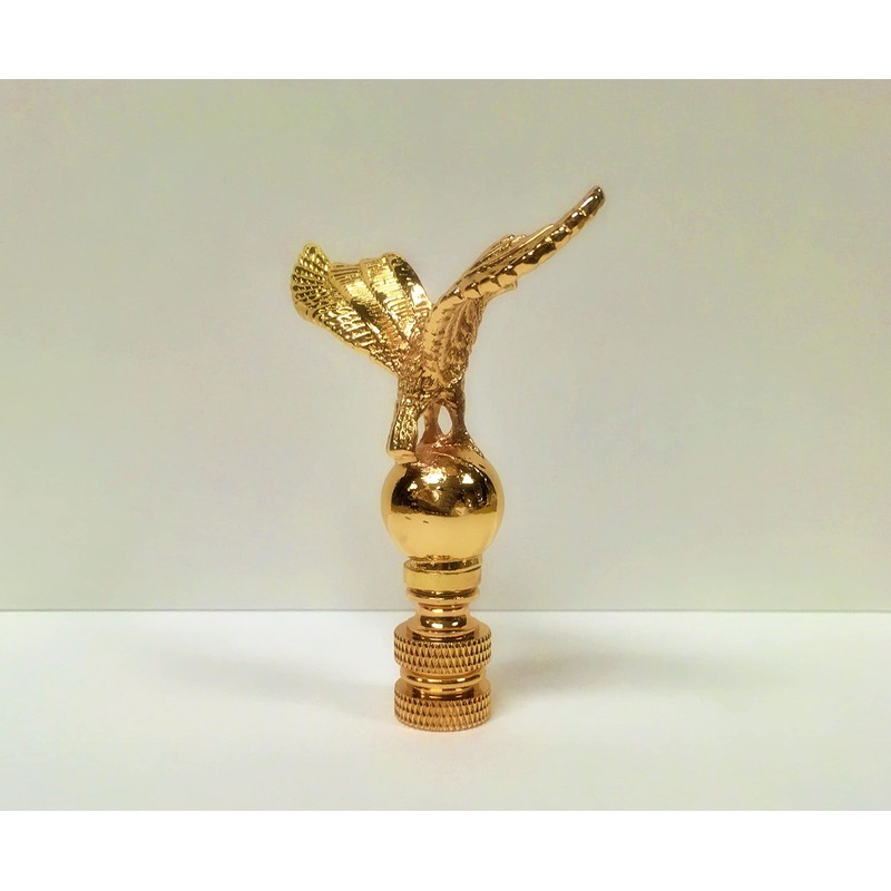 Lamp Finial-EAGLE ON ORB-Polished Brass Finish, Highly detailed metal casting