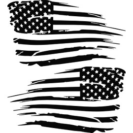 Aftershock Decals American Flag Decal Distressed Grunge Military Decal Matte Black 14 inch