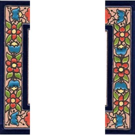 House Numbers Ceramic Numbers & Letters Tiles Red Blue & Green Floral Tile Size: 11cm x 5.5cm 2 to 7 Tile Frames (Half Ends as Set)