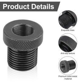 2 Pack 1/2-28 to 13/16-16 Thread Adapter, Oil Filter Adapter Steel Oil Filter Adapter Plate Thread Screw Converter (Black)