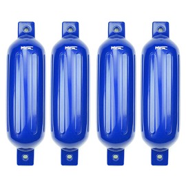 MSC Vinyl Ribbed Boat Fenders Bumpers (Blue, 6.5" x 23")