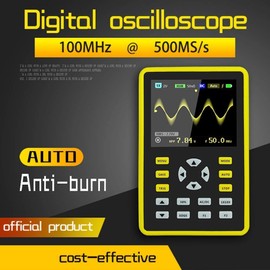 Fasizi digital mini oscilloscope 2.4" LCD screen handheld portable with 100MHz bandwidth and 500MS / s sampling rate