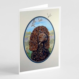 Caroline's Treasures Irish Water Spaniel Greeting Cards and Envelopes Pack of 8