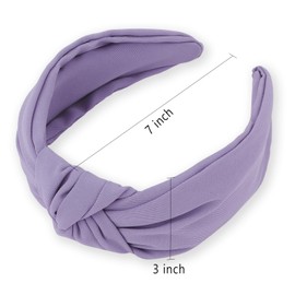 Knotted Headbands for Women Non Slip Wide Head Band Purple Headband Fashion Head Bands Top Knot Hairband Hair Accessories for Women