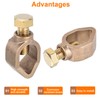 sourcing map Ground Rod Clamp Grounding Clamps 1/2" Wire Connector