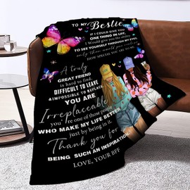 SHUIHAN to My Bestie Blanket, Ultra-Soft Fuzzy Fleece Throw Blanket, Friendship for Women, Teen Girls, Besties, Sister, Birthday Gift Blankets, 59''x79''