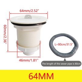 Qrity 1 x Siphon for the Kitchen Sink, Flexible Drain Hose, Drain Sink Set for Bathroom, Kitchen Sink, 64 mm Connection + Drain Pipe