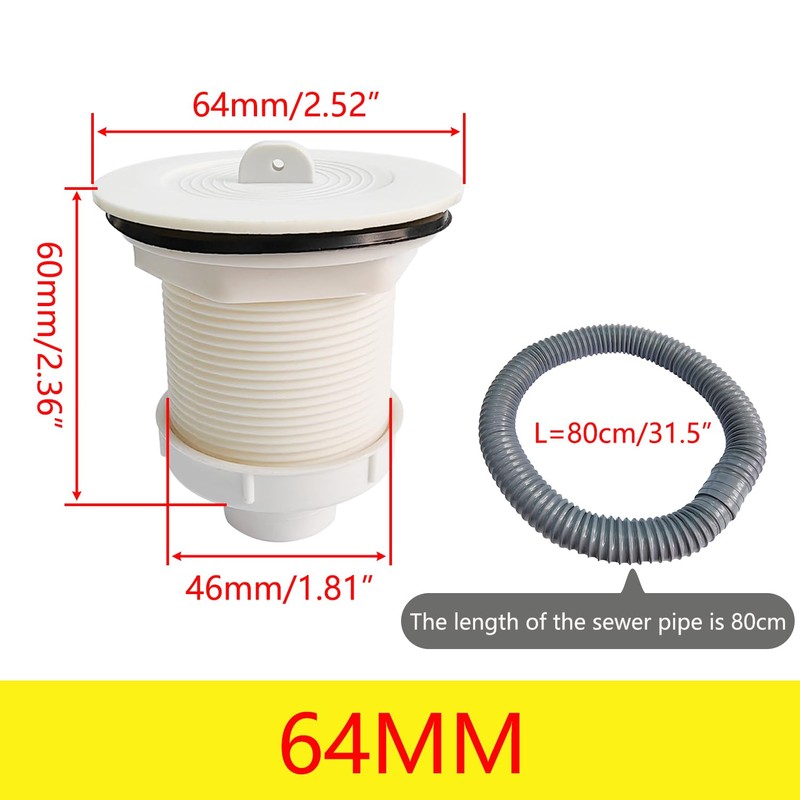 Qrity 1 x Siphon for the Kitchen Sink, Flexible Drain
