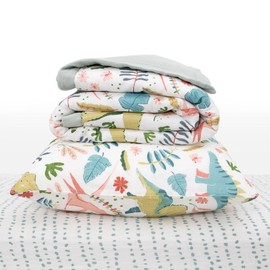 Little Unicorn Cotton Muslin Toddler Bedding | 3-Piece Set | Comforter, Crib Sheet, Envelope Pillowcase | Super Soft & Breathable | Printed Designs for Boys and Girls | Machine Washable | Boho Dino