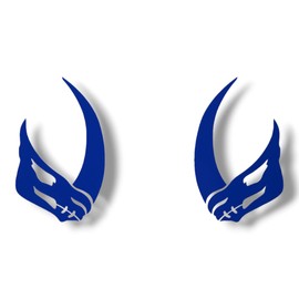 Generic Mudhorn Decal Set - Left and Right Facing Stickers | Perfect for Cars, Laptops, and Water Bottles | Premium Vinyl Mandalorian Decals (Blue, 3"" tall x 1.8"" wide)