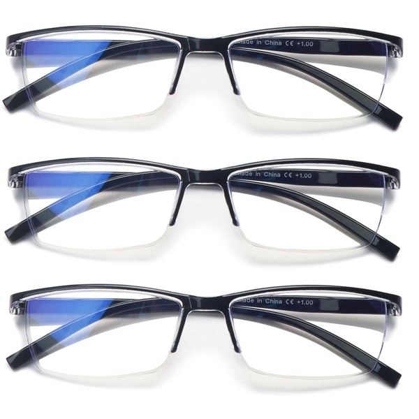 NORPERWIS Reading Glasses Men 3 pack Blue Light Blocking Readers