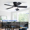 41 inch Ceiling Fans with Lights, Black Flush Mount Ceiling