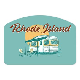 Lantern Press Sticker Rhode Island, Vintage Matchbook, Vintage Camper Die Cut Vinyl, (Waterproof Decal for Cars, Water Bottles, Laptops, Coolers), Small