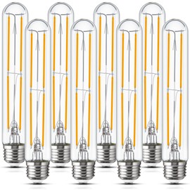 Sphoon Tubular Light Bulb 7.3 Inch Dimmable T10 LED Bulb E26 6W 60 Watts Edison Bulbs 2700K Solf White,185mm Long for Wall Sconces, Pendant, Livingroom, 8-Pack
